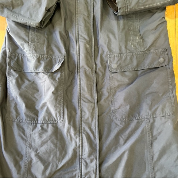 Vintage LL Bean Winter Coat Parka Womens Large Petite Lined Hooded Navy Warm - Picture 2 of 13